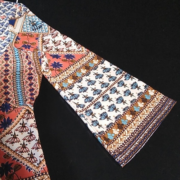 One World boho style shirt top size S women soft & flowy - Picture 3 of 10